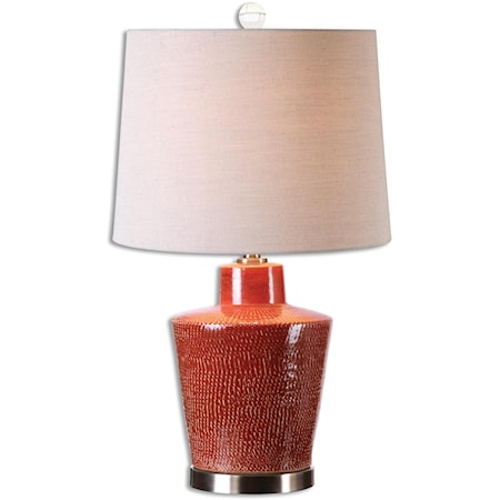 Cornell Brick Red Table Lamp